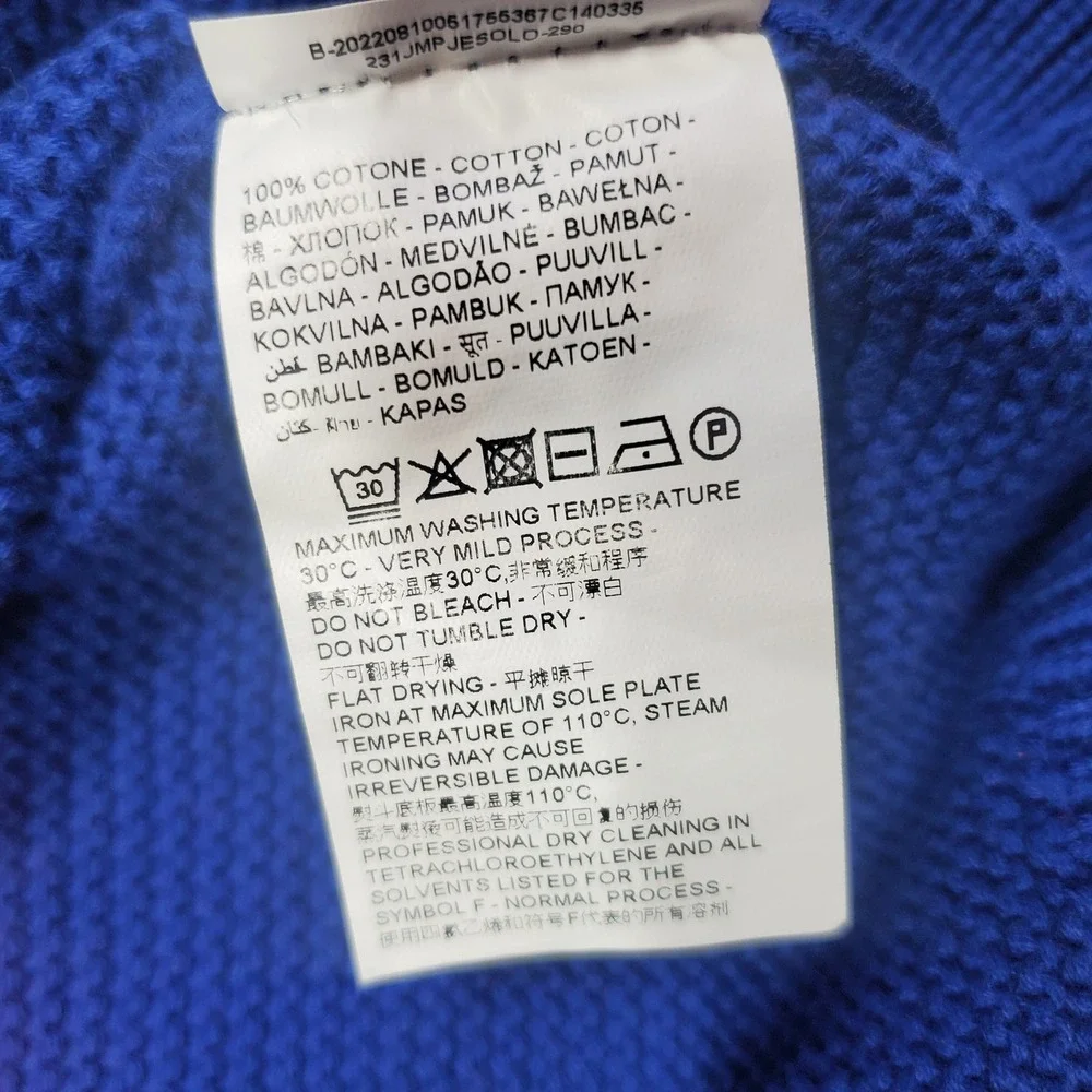 PIOMBO 100% Cotton Striped Sweater Mens Large Blue Orange Gators Collegiate Knit